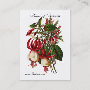 Profilkarte Vintage Rote Blumen Visitenkarte