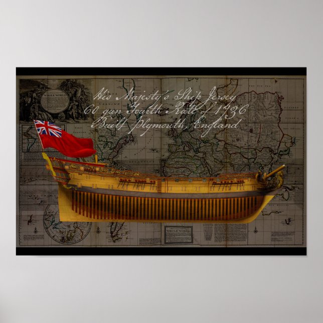 Profilmalerei des Schiffes Jersey Poster (Vorne)