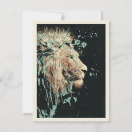 Profilporträt einer eleganten Lion-Illustration Postkarte