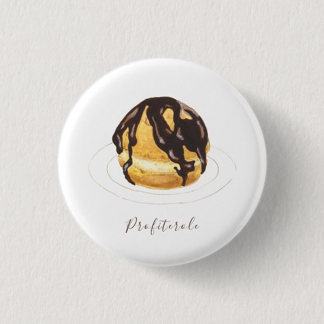 Profiterole Wasserfarbe Button (Vorderseite)
