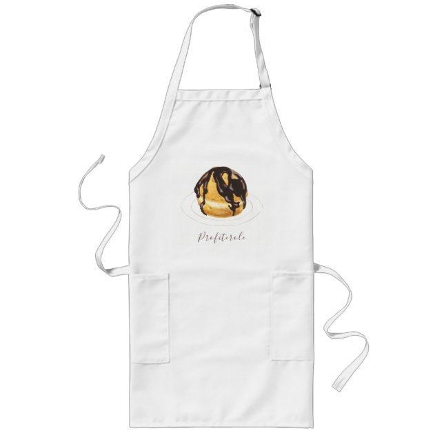 Profiterole Wasserfarbe Lange Schürze (Vorne)