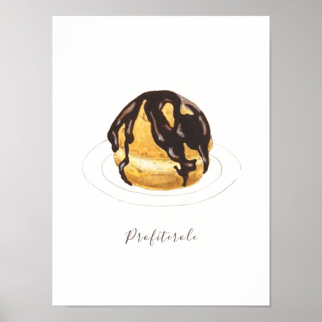 Profiterole Wasserfarbe Poster (Vorne)