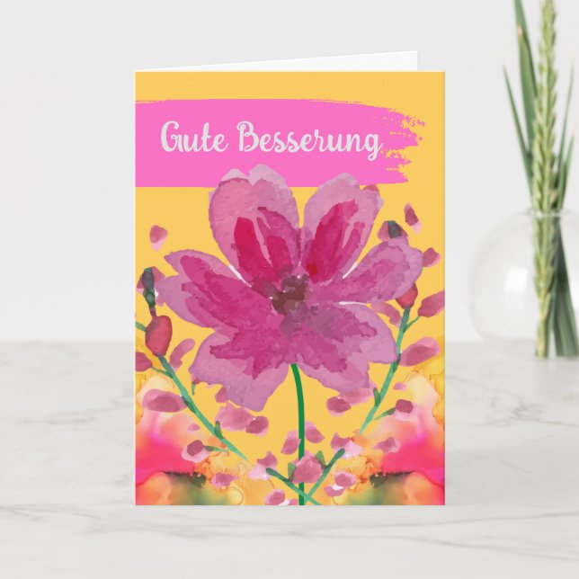 Profitez de la carte Fleurs d'aquarelle allemande (Devant)
