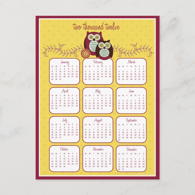 Profitez de la carte postale Calendrier Sunshine 2 (Devant)