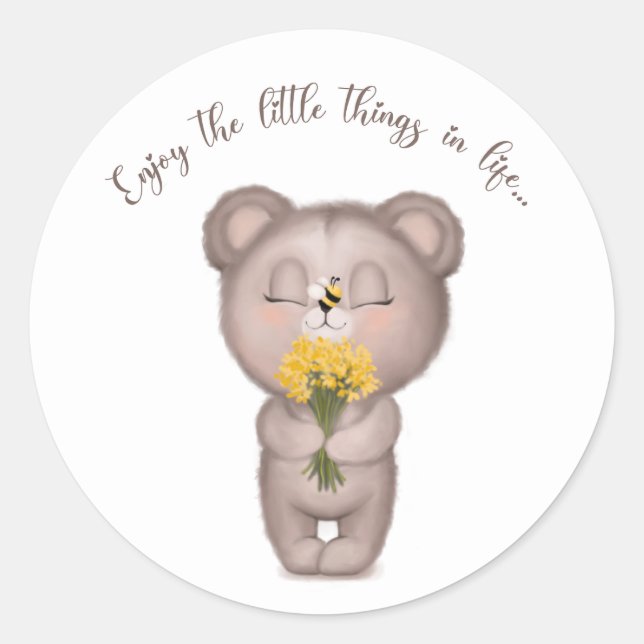 Profitez Des Petites Choses Dans Le Sticker À Ours (Devant)