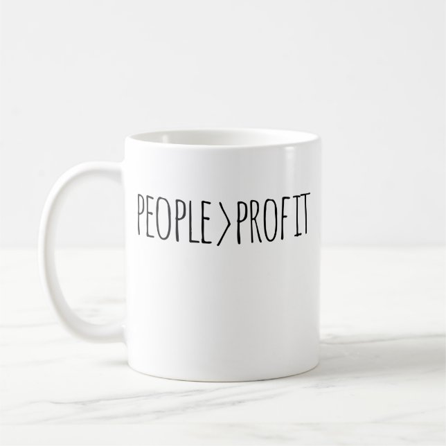Profitorientierte Menschen Kaffeetasse (Links)