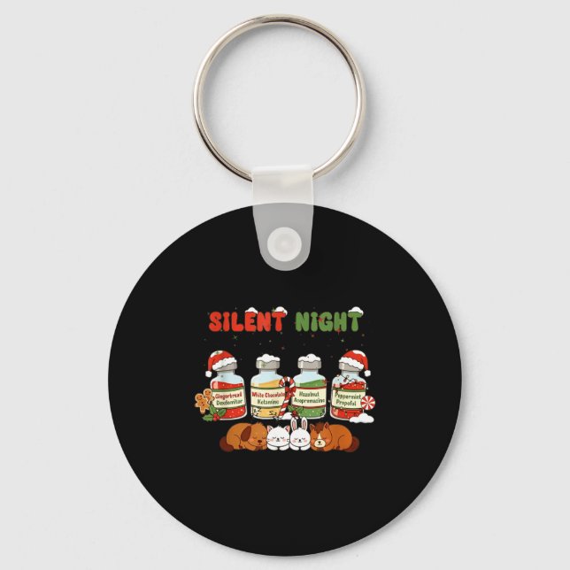 Profol Silent Night Funny Vet Tech Christmas  Schlüsselanhänger (Vorderseite)