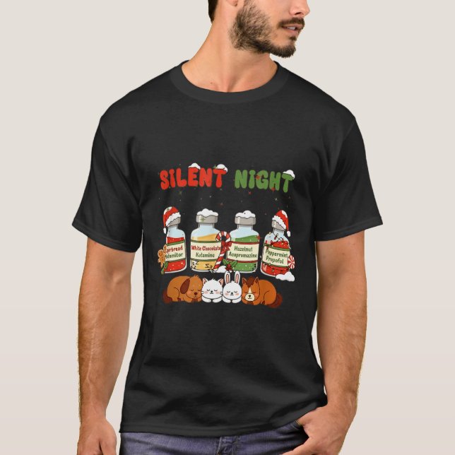 Profol Silent Night Funny Vet Tech Christmas  T-Shirt (Vorderseite)