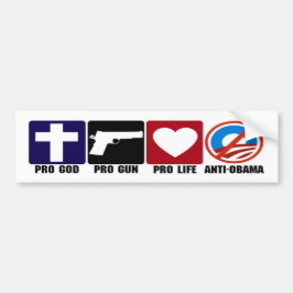 Progott, Gewehr, Leben, Antiobama-Autoaufkleber Autoaufkleber