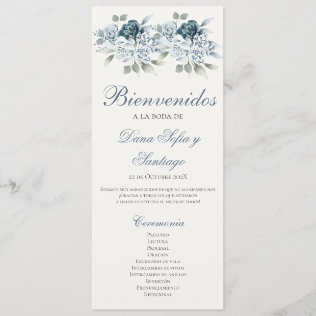 Programa de Blue Wedding en español Programm (Vorderseite)