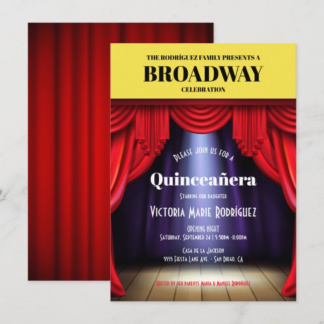 Programm "Broadway Birthday Quinceñera" (Vorne/Hinten)