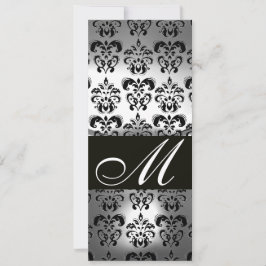 PROGRAMM DER Schwarz-weißen DAMASK-MONOGRAM-WEDING