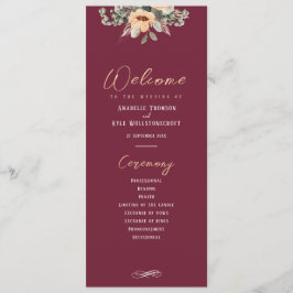 Programm - Elegante Bordeaux, Hochzeit