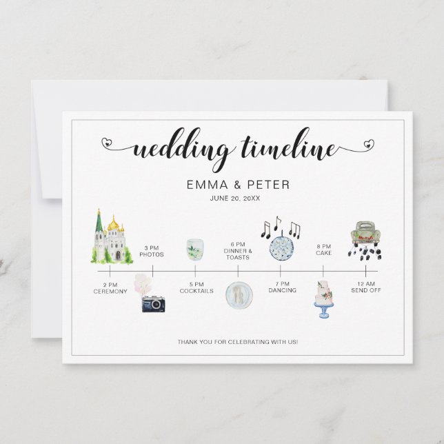 Programm für den Hochzeitstag (Vorderseite)