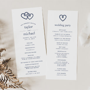 Programm für die Hochzeit von Knotted Hearts