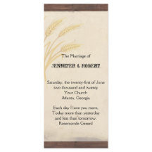 Programm für die Hochzeit von Weizen auf Pergament