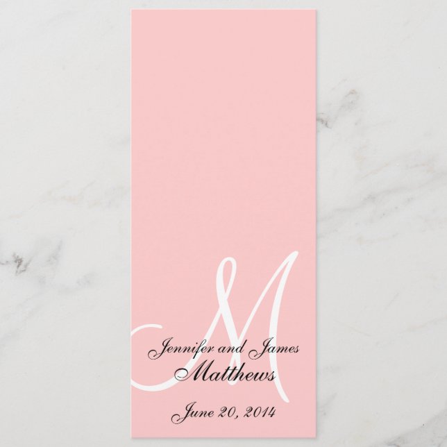 Programm für die Hochzeitskirche Monogram Soft Pin (Vorderseite)