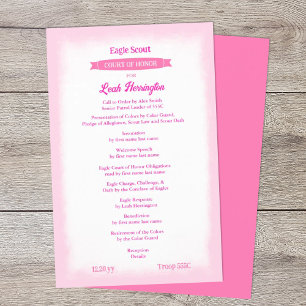 Programm für die Pink Eagle Court of Honor-Zeremon Flyer