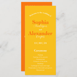 Programm für kühne, gelbe und orangefarbene Hochze