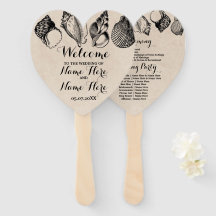 Programm Hand Fan Muscheln Strand Hochzeit Meer