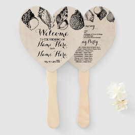 Programm Hand Fan Muscheln Strand Hochzeit Meer Fächer