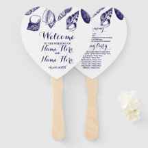 Programm Hand Fan Muscheln Strand Hochzeit Meer