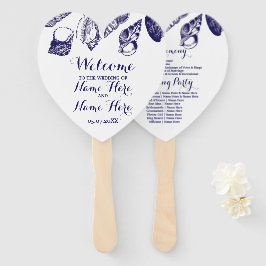 Programm Hand Fan Muscheln Strand Hochzeit Meer Fächer