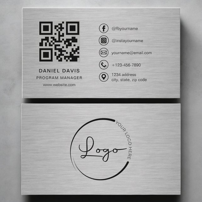 Programm-Manager Metal QR Code Visitenkarte (Von Creator hochgeladen)