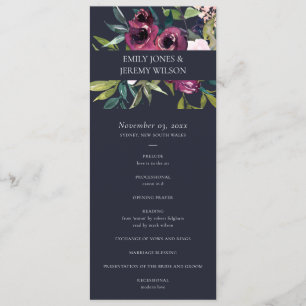 PROGRAMM "NAVY BLUSH BURGUNDY FLORA WEDDING CEREMO