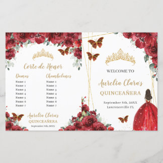 Programm "Red Floral Quinceanera Orderveranstaltun