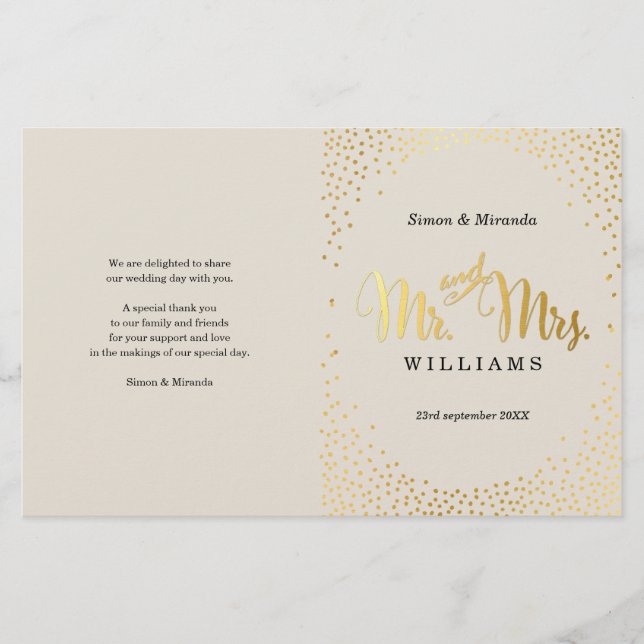 PROGRAMM "WEDD CEREMONY" Mini-Goldcreme (Vorderseite)