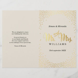 PROGRAMM "WEDEDING CEREMONY Mini Gold Konfetti Elf