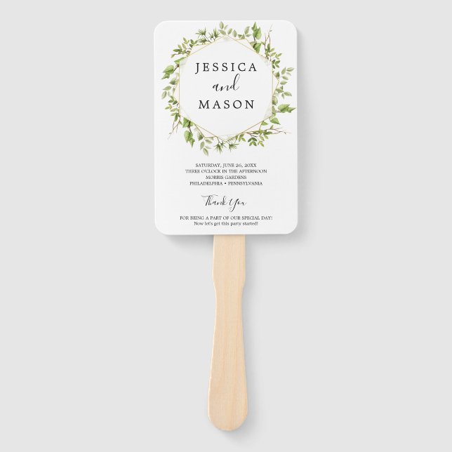 Programm "Woodland Greenerity Wedding Fan" Fächer (Vorderseite)