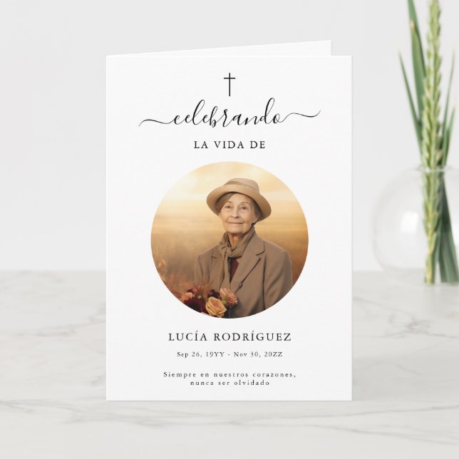 Programm zur Beerdigungserinnerung in Spanien (Vorderseite)