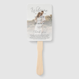 Programm zur rustikalen kalligraphischen Hochzeit Fächer