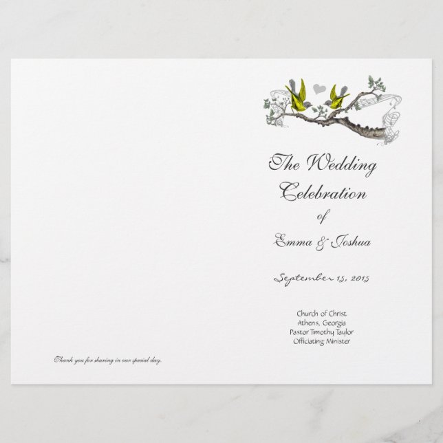 Programmabdeckung für Vintage Bird Yellow Wings &  (Vorderseite)