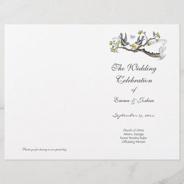 Programmabdeckung für Vintage Vogelgelbe und Graue (Vorderseite)