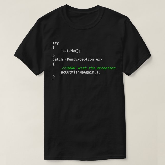 Programmausnahmecode T-Shirt (Design vorne)