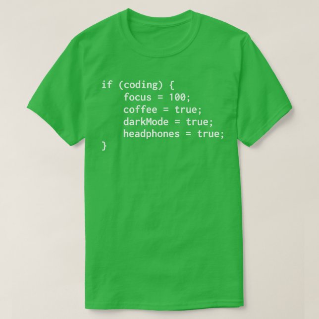 Programmcode Dunkler Modus T-Shirt (Design vorne)