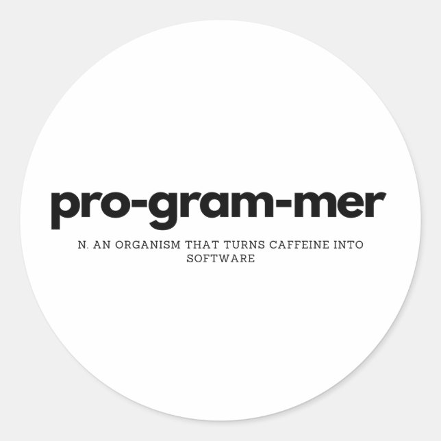 Programmdefinition Runder Aufkleber (Vorderseite)