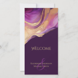 Programme Abstrait de mariage violet et or