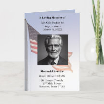 American Flag In Loving Memory Ordre du service