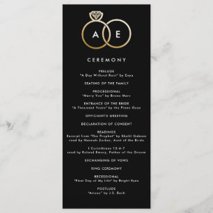 Programme Anneaux d'or moderne sur Black Custom Wedding Prog