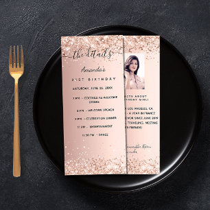 Programme anniversaire rose or photo faits amusant