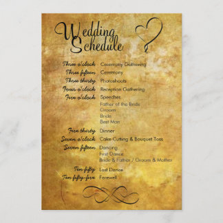 Programme antique de mariage de style