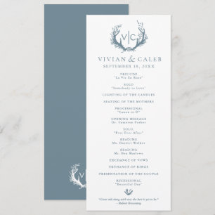 Programme Antlers rustiques avec couronne fleurie MARIAGE