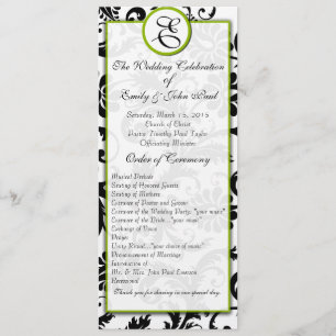 Programme Apple Green Trim Black Mariage damassé