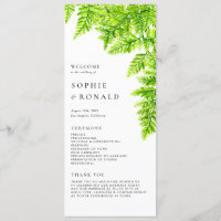 Aquarelle Chartreuse Green Fern Feuille Mariage
