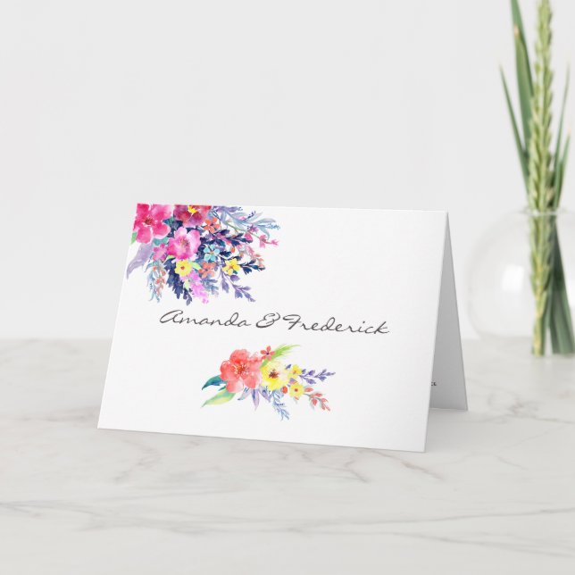 Programme Aquarelle colorée Mariage floral (Devant)