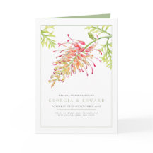 Aquarelle de Grevillea vert floral blanc mariage